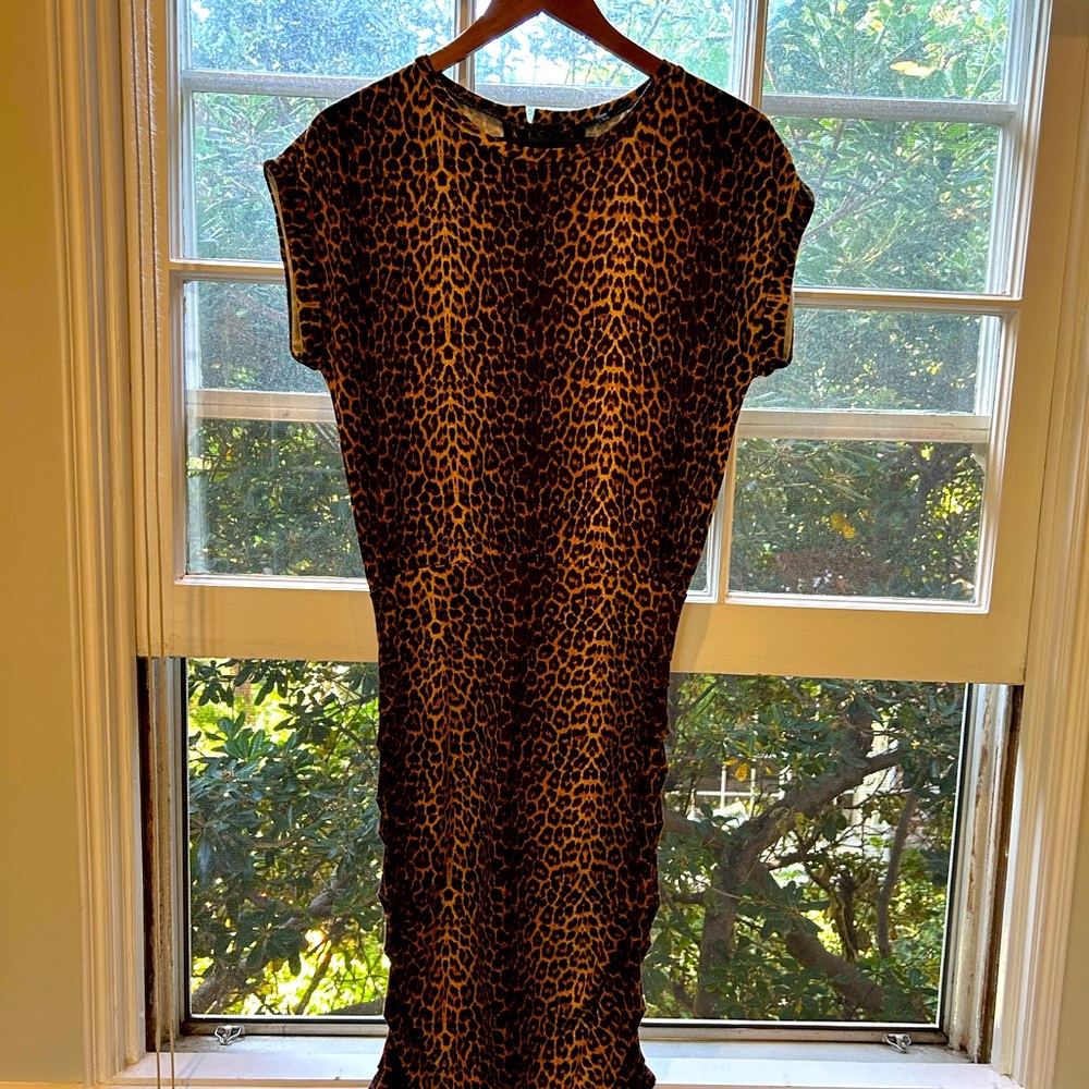 Maje leopard Print T-shirt dress.